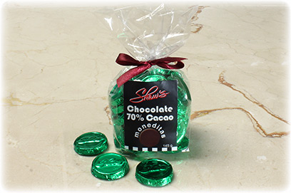 Monedas de chocolate 70%