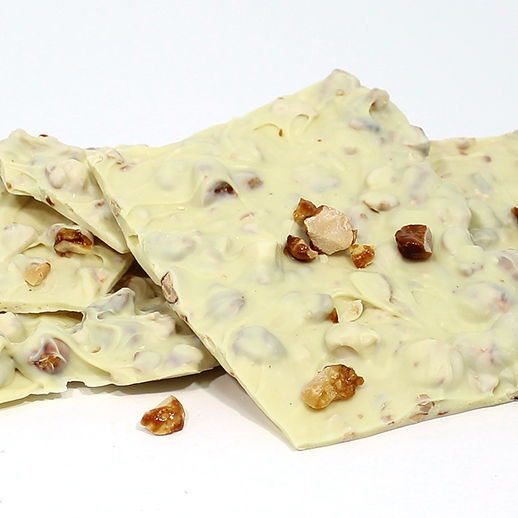 Bark con Macadamias caramelizadas Bark con Macadamias caramelizadas