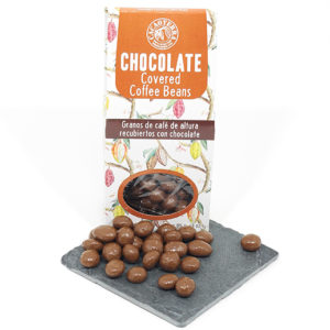 Granos de café bañados en chocolate con leche