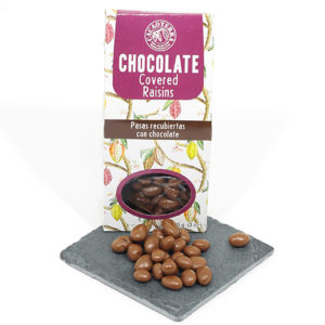 Pasas bañadas en chocolate con leche