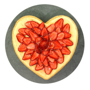 Corazón Cheesecake con Fresas