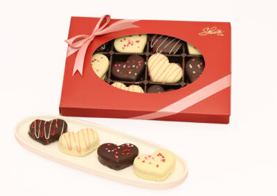 Alfajores corazon con chocolate