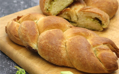 Trenza de queso con loroco