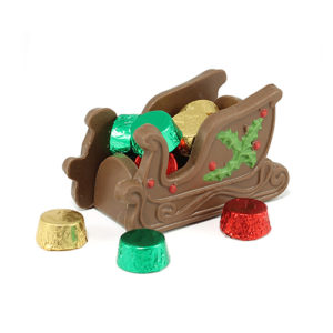 Trineo con rondas de chocolate rellenas de caramelo