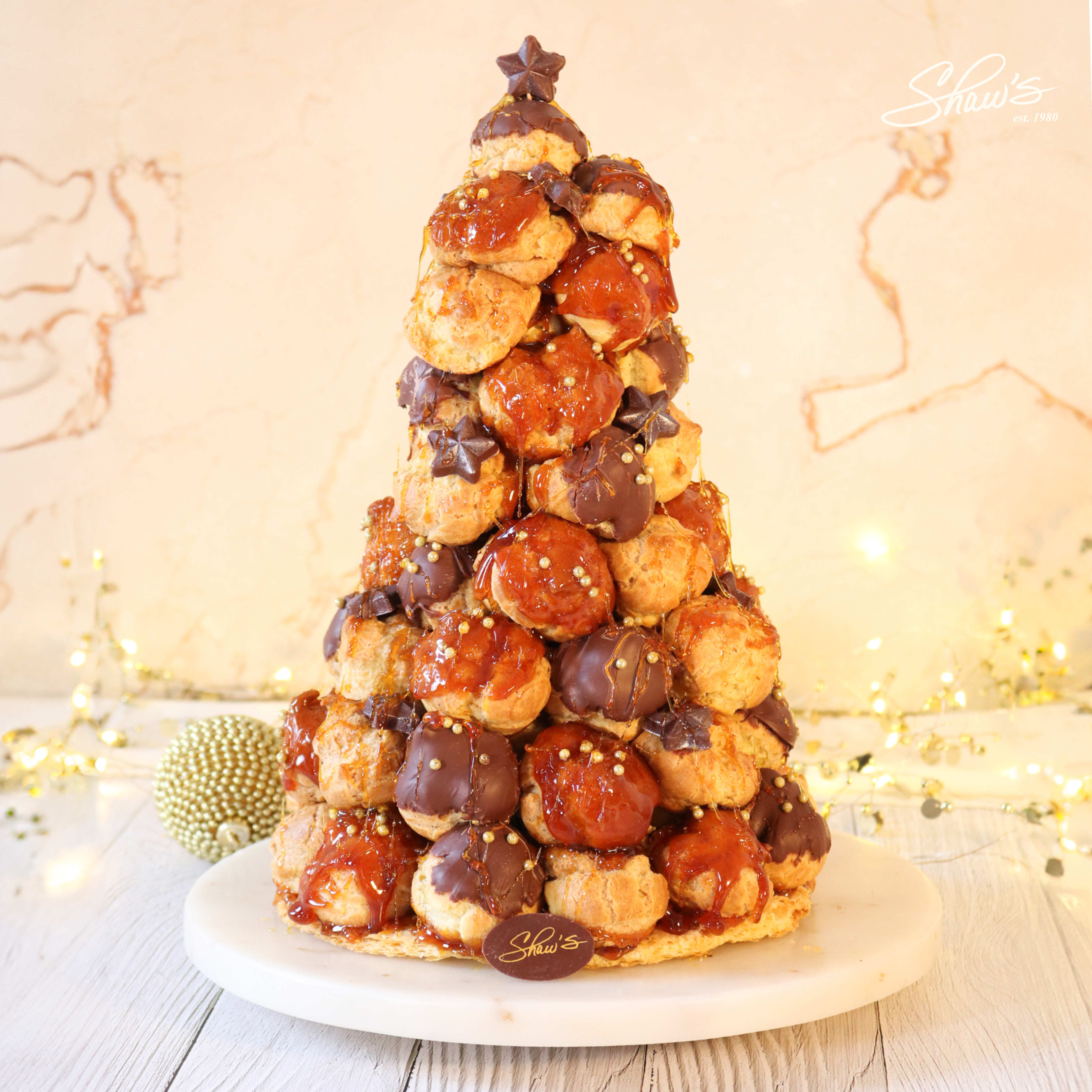 Croquembouche con chocolate oscuro