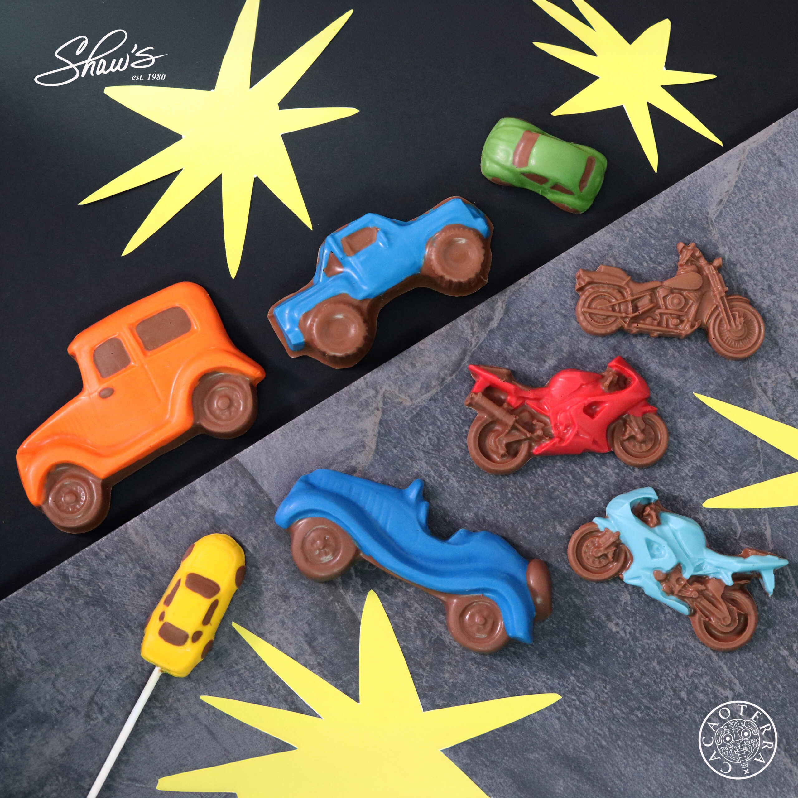 Super papa 2024 – Shaws – Carros de chocolate