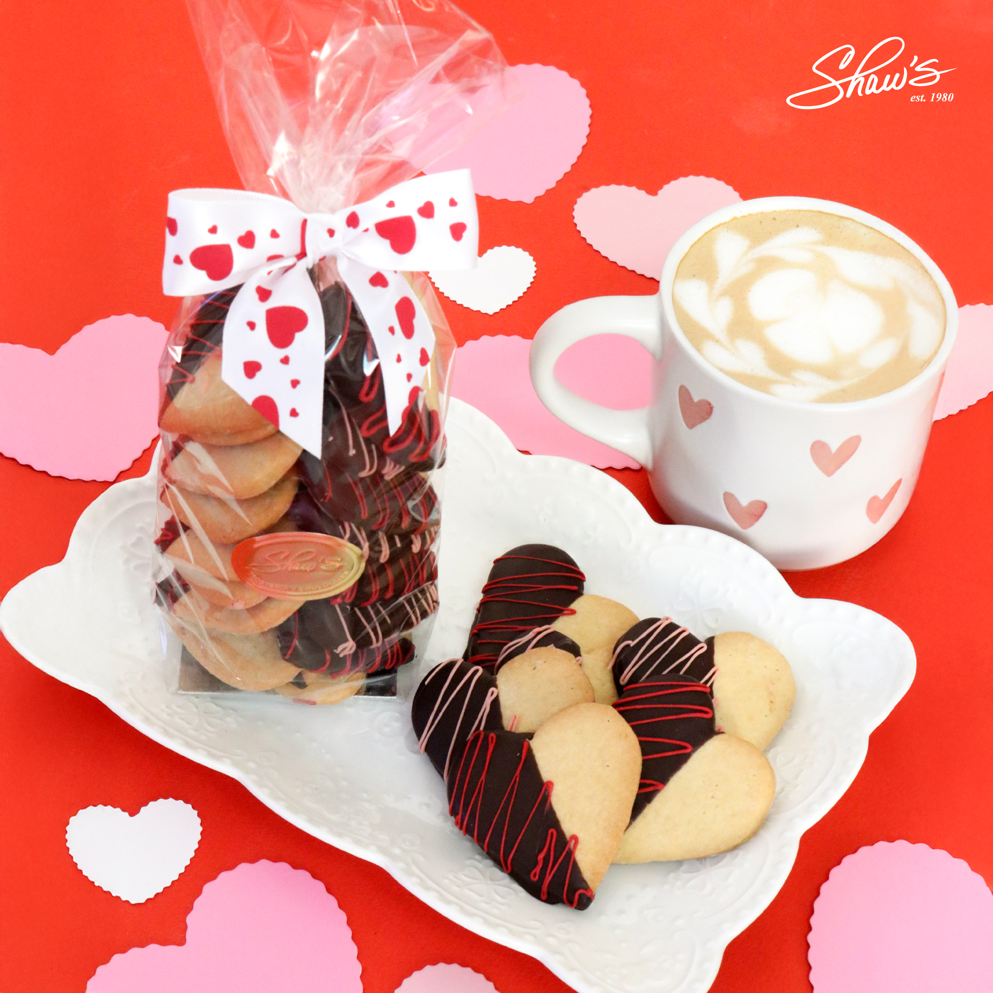 Galletas corazón con chocolate