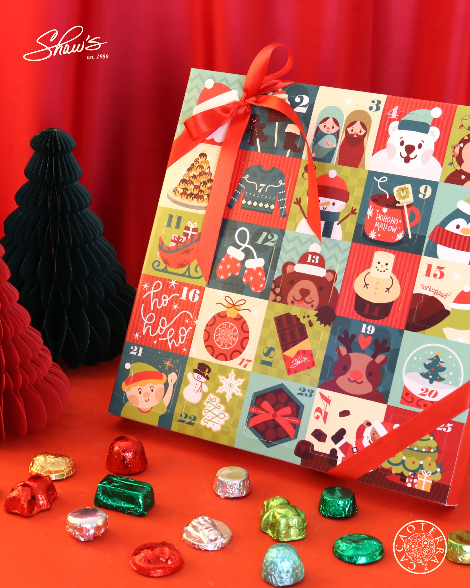 Calendario de Adviento y figuras de chocolate