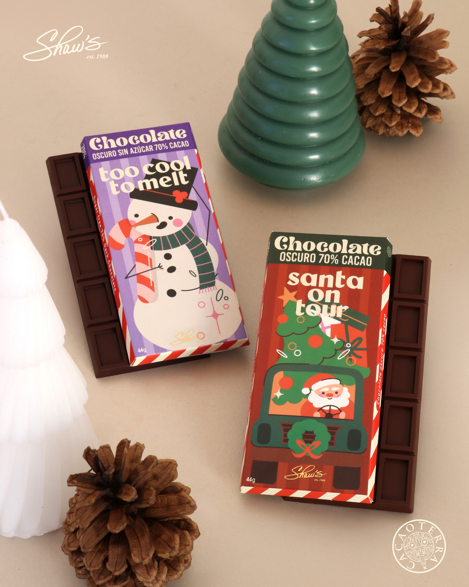 Barras de chocolate Navideñas