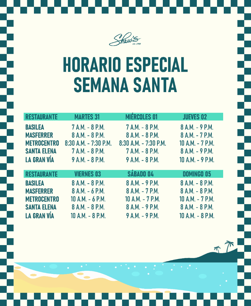Horarios especiales – Semana Santa