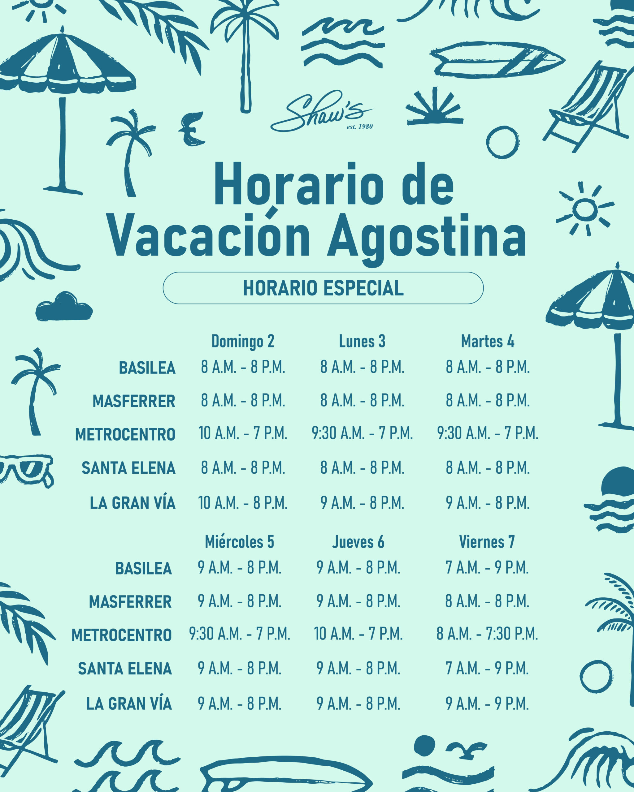 Horarios Agostinos